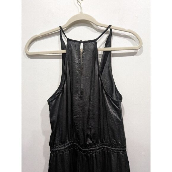 New! Steve Madden Crinkle Satin Sleeveless Cowl Neck Cargo Jumpsuit, M - Picture 11 of 16